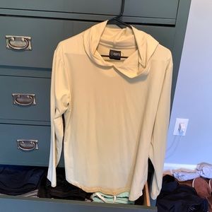 Cuts Clothing large long sleeve hoodie curve crew T Shirt (Palm) light yellow